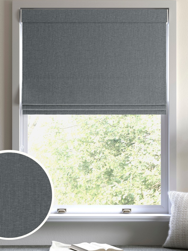Slate Grey Bellum Made to Measure Roman Blind - Image 1 of 6