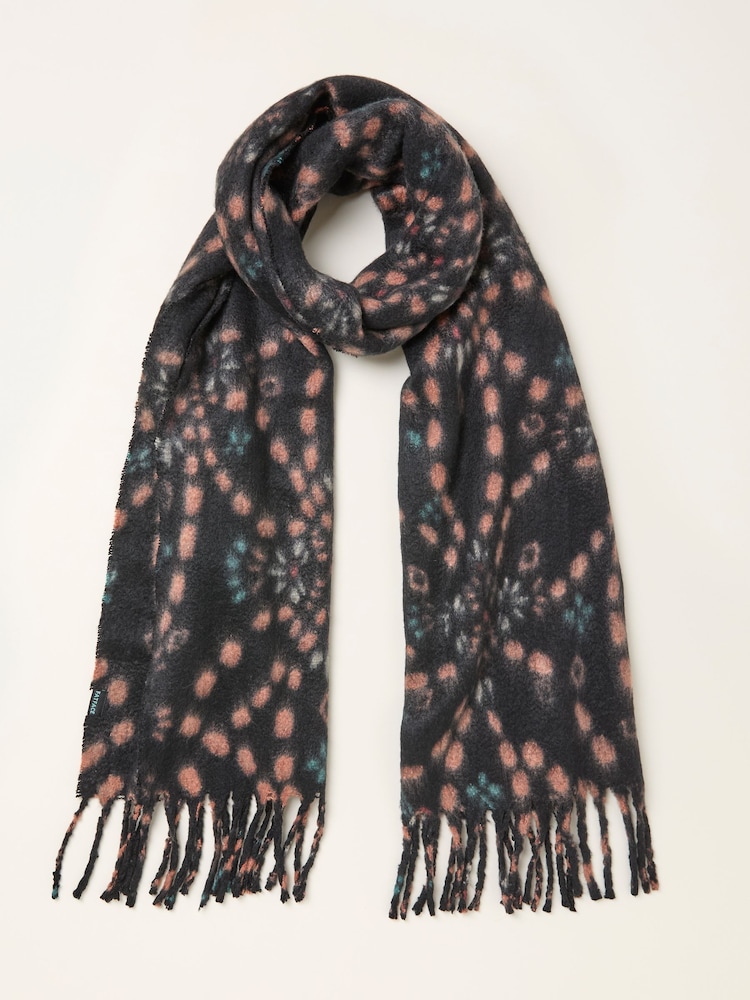 FatFace Black Printed Midweight Scarf - Image 1 of 2