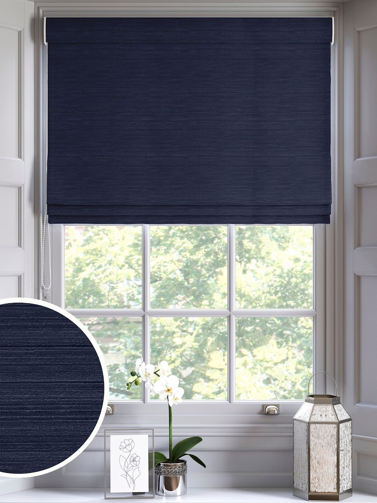 Navy Blue Ire Made to Measure Roman Blind - Image 1 of 6