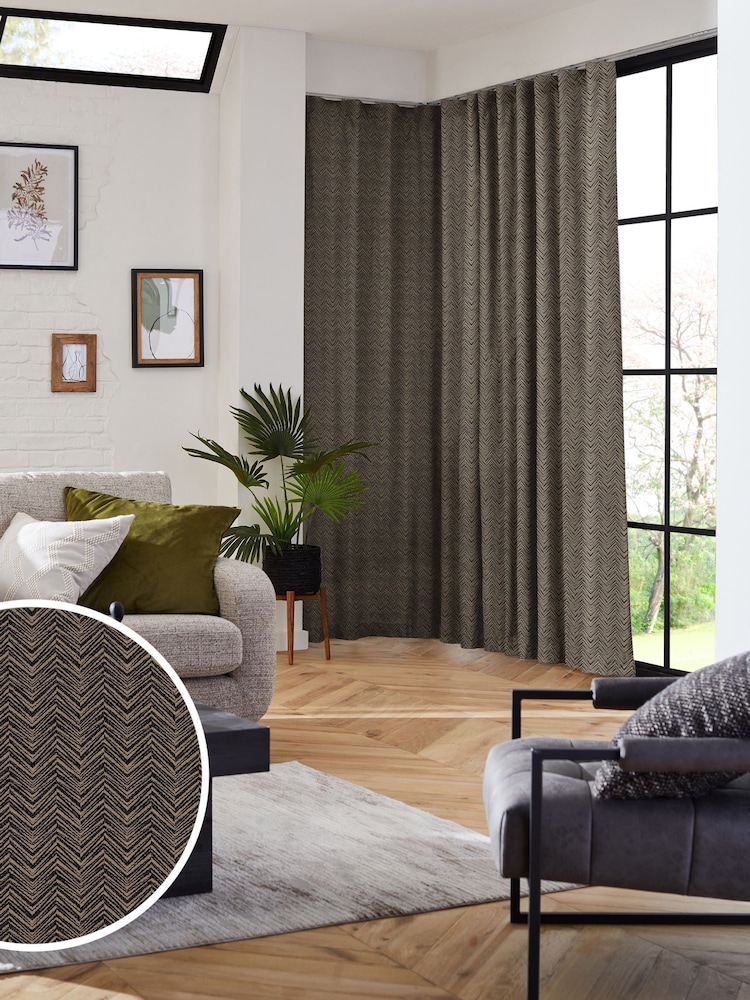 Black Noir Marte Made to Measure Curtains - Image 1 of 9