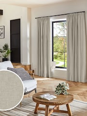 Oyster Natural Bellum Made to Measure Curtains - Image 1 of 9