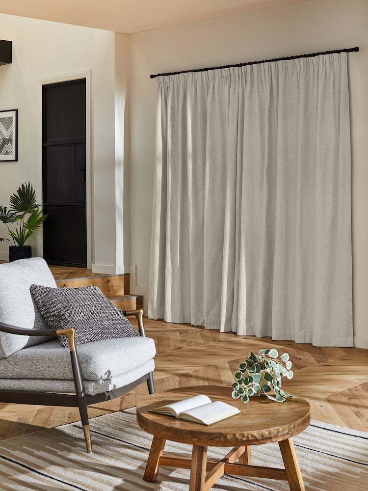 Oyster Natural Bellum Made to Measure Curtains - Image 2 of 9