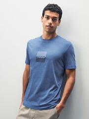HUGO Blue Split Box Logo T-Shirt - Image 1 of 6