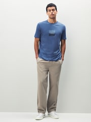 HUGO Blue Split Box Logo T-Shirt - Image 3 of 6