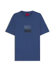 HUGO Blue Split Box Logo T-Shirt - Image 6 of 6