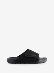 HUGO Black Suede Sliders - Image 1 of 1