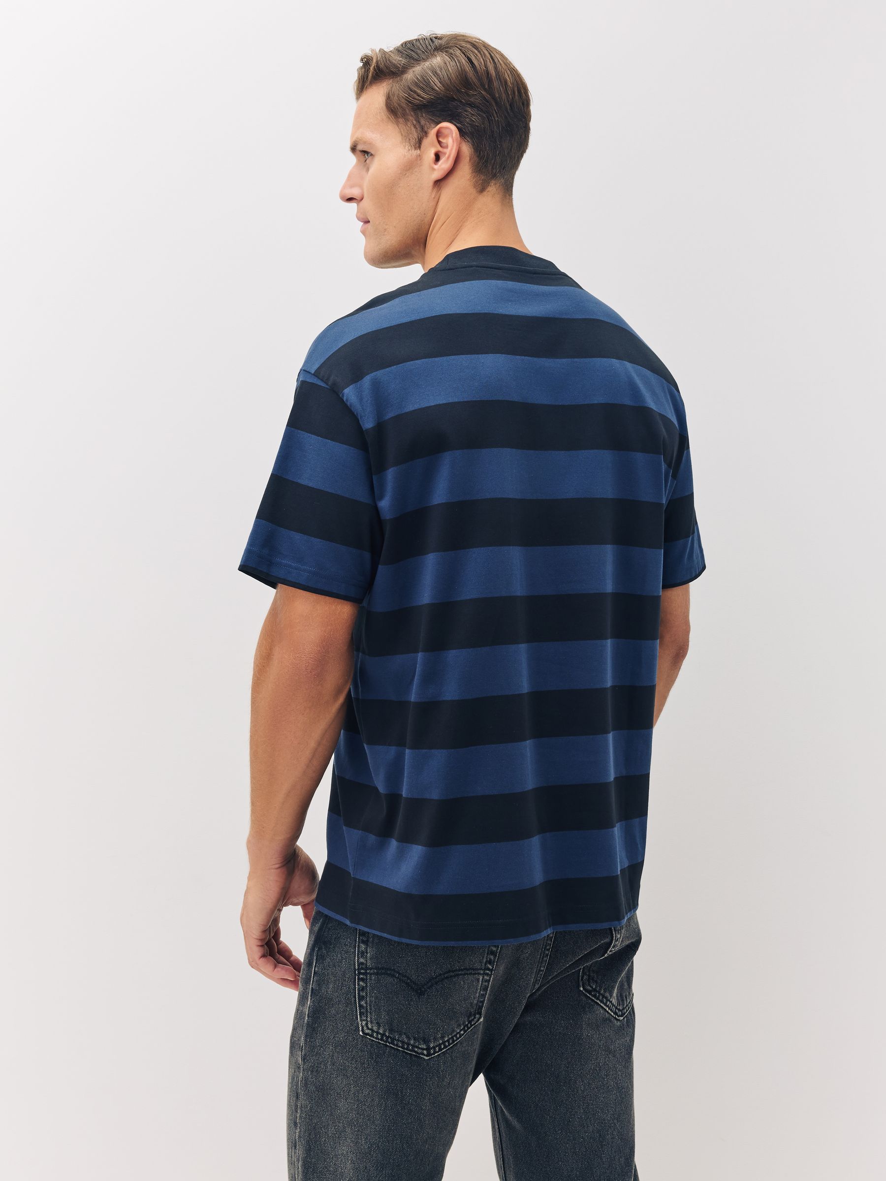 Buy HUGO Black Logo Graphic Striped T-Shirt from Next USA