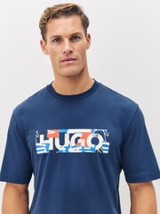 HUGO Blue Logo Graphic T-Shirt - Image 4 of 4
