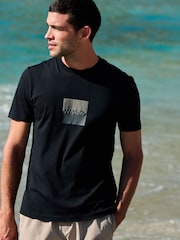 HUGO Black Split Box Logo T-Shirt - Image 1 of 3