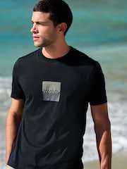 HUGO Black Split Box Logo T-Shirt - Image 2 of 3