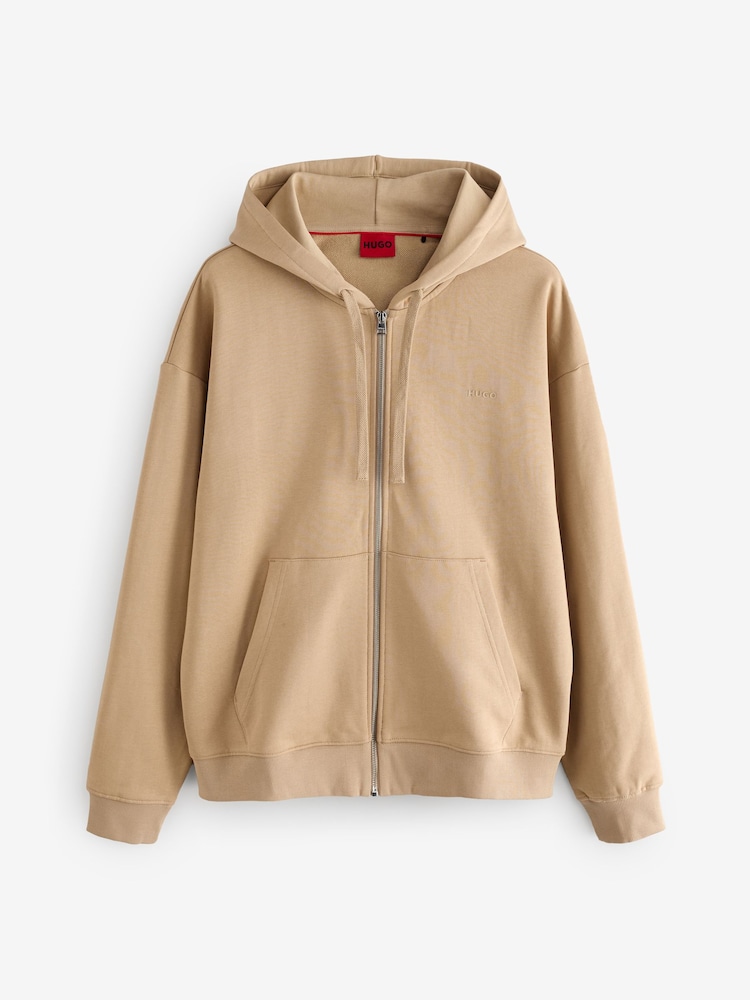 HUGO Natural Tonal Logo Zip Hoodie - Image 5 of 5 HUGO Natural Tonal Logo Zip Hoodie - Image 5 of 5