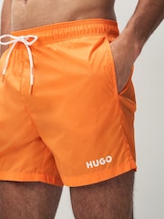 HUGO Orange Logo Swim Shorts - Image 4 of 6