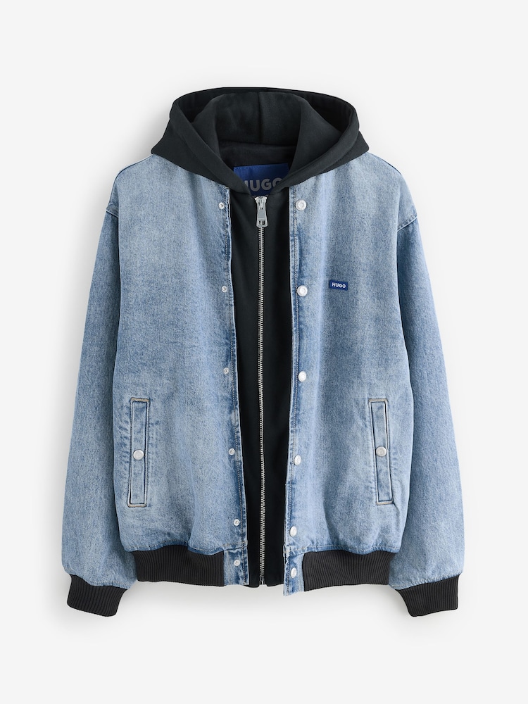 HUGO Hybrid Denim Zip Hoodie - Imagem 1 de 1
