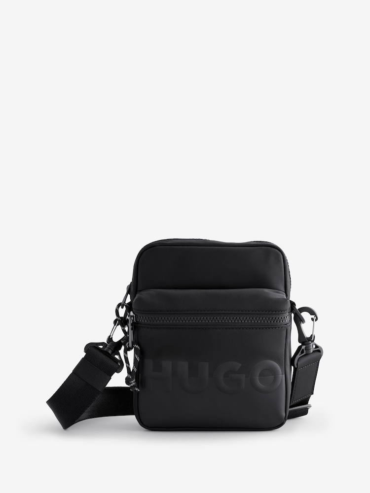 HUGO Black Split Logo Cross-Body Bag - Image 1 of 1 HUGO Black Split Logo Cross-Body Bag - Image 1 of 1