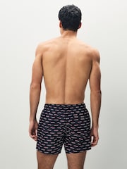 HUGO Black Logo Print Swim Shorts - Image 2 of 5