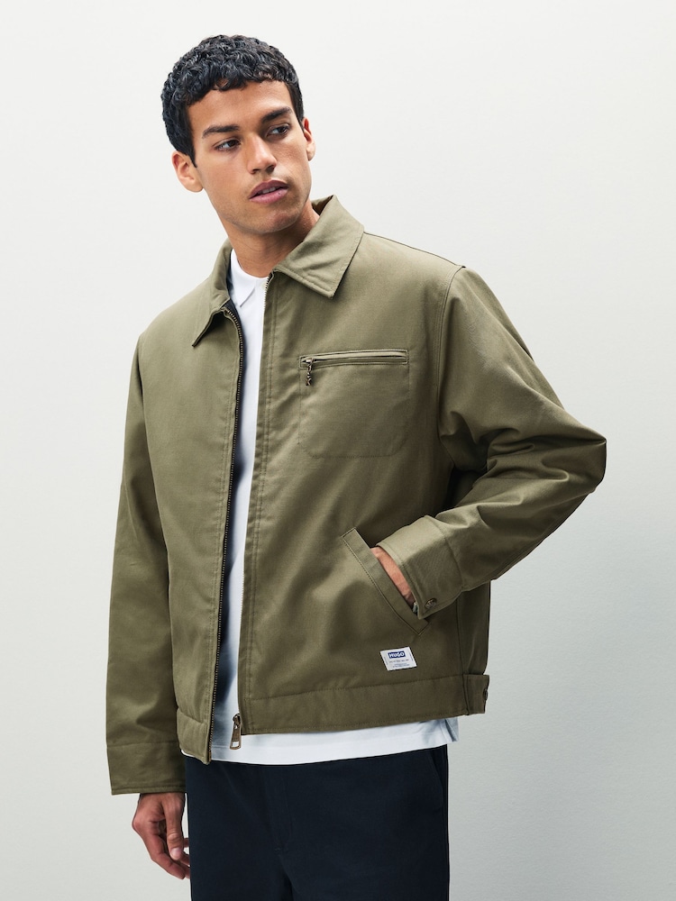 HUGO Green Zip Up Jacket with Pocket - Image 1 of 1 HUGO Green Zip Up Jacket with Pocket - Image 1 of 1
