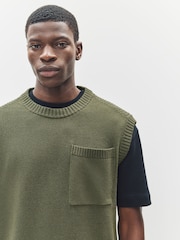 HUGO Green Knitted Vest with Pocket - Image 4 of 7