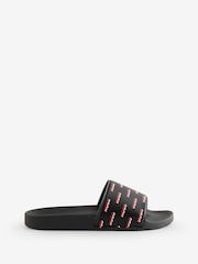 HUGO Black Logo Print Sliders - Image 1 of 1