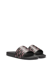 HUGO Black Logo Print Sliders - Image 2 of 2