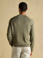 Joules 4x4 Intarsia Khaki Green Crew Neck Knitted Jumper - Image 2 of 7