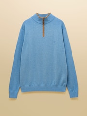 Joules Hillside Light Blue Quarter Zip Knitted Jumper - Image 9 of 9