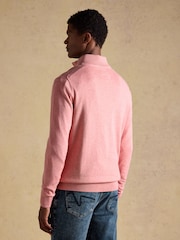 Joules Hillside Pink Quarter Zip Knitted Jumper - Image 2 of 8