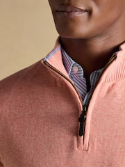 Joules Hillside Pink Quarter Zip Knitted Jumper - Image 4 of 8