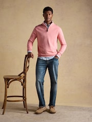 Joules Hillside Pink Quarter Zip Knitted Jumper - Image 5 of 8