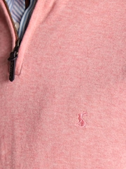 Joules Hillside Pink Quarter Zip Knitted Jumper - Image 6 of 8