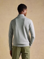 Joules Hillside Grey Quarter Zip Knitted Jumper - Image 2 of 8