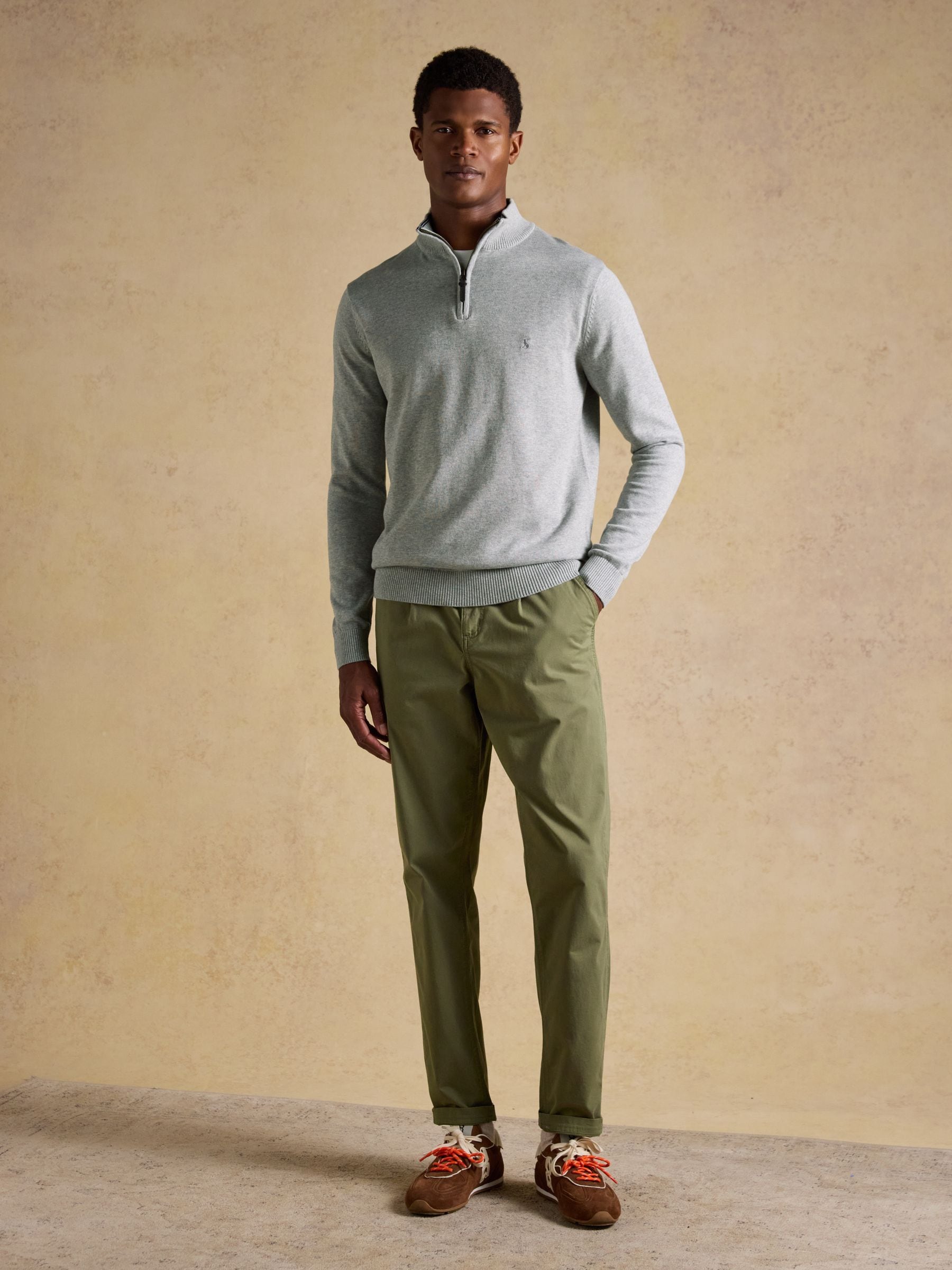 Buy Joules Hillside Grey Quarter Zip Knitted Jumper from Next USA