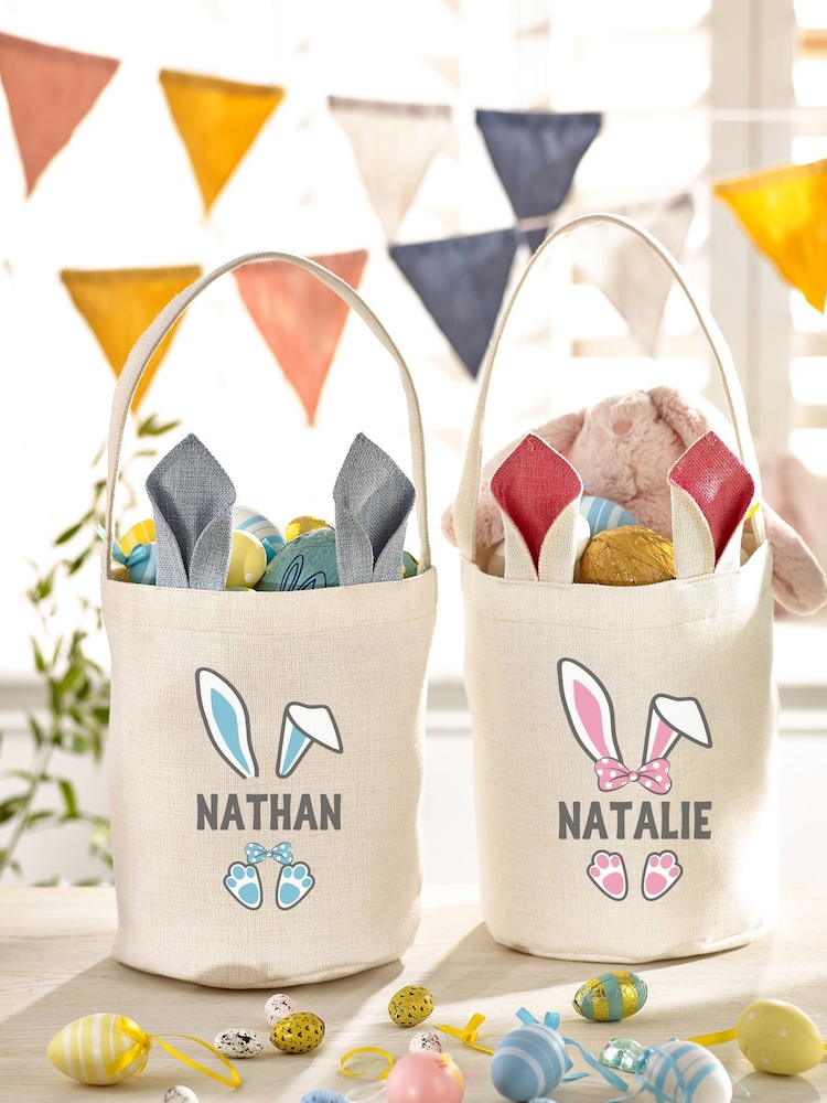 Personalised 100% Cotton Easter Bunny Ears Treat Bag by Loveabode - Image 1 of 4