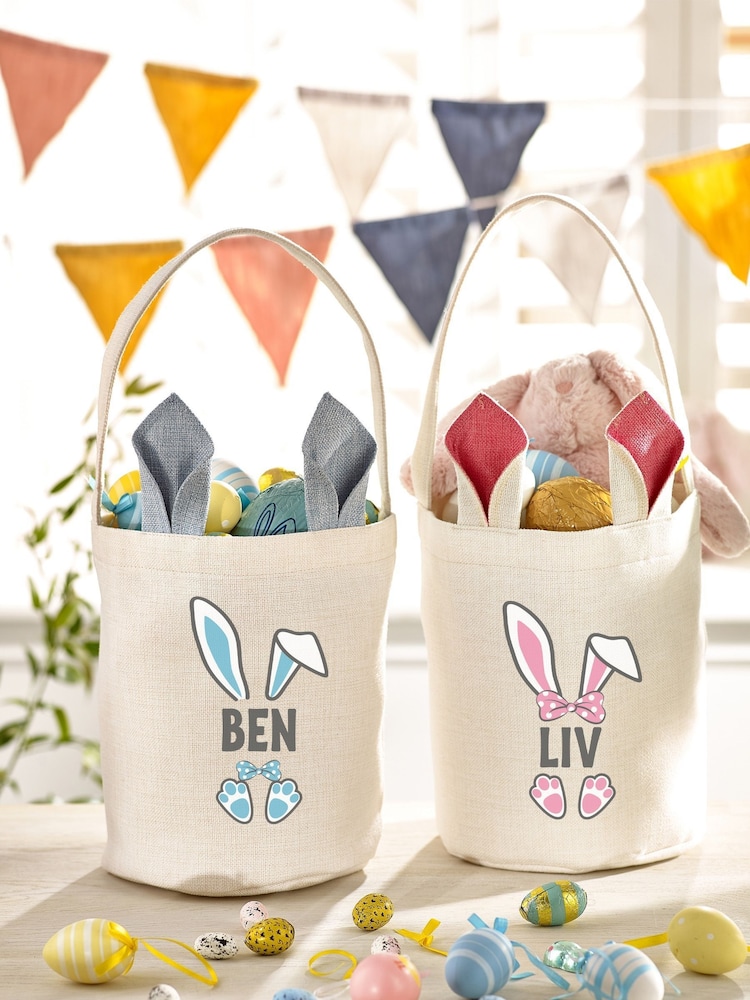 Personalised 100% Cotton Easter Bunny Ears Treat Bag by Loveabode - Image 4 of 4