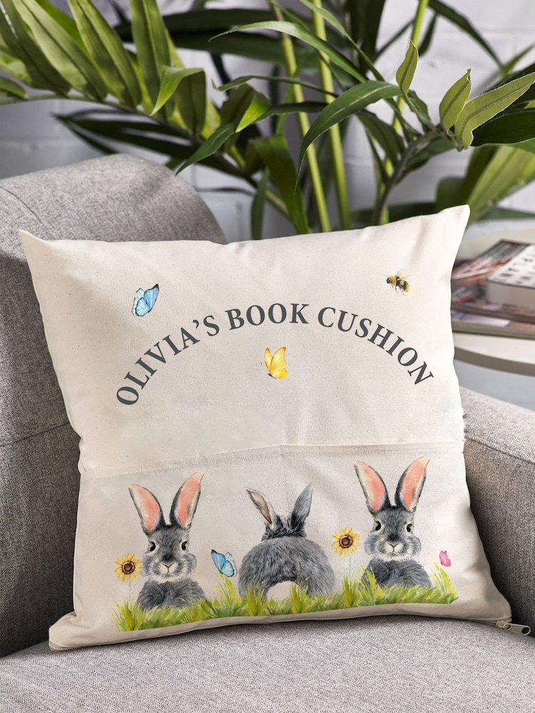 Personalised 100% Cotton Pocket Book Cushion by Loveabode - Image 1 of 4