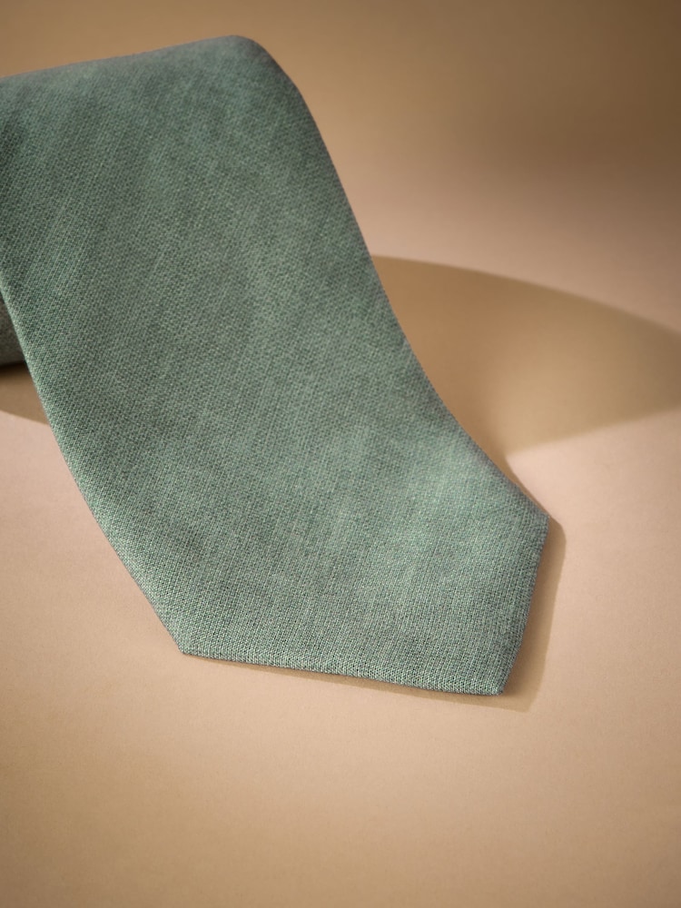Light Green Signature Made In Italy Printed Melange Look Tie - Image 2 of 3 Light Green Signature Made In Italy Printed Melange Look Tie - Image 2 of 3