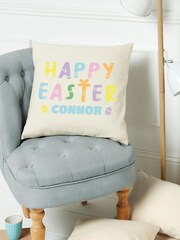 Personalised 100% Cotton Happy Easter Cushion by Loveabode - Image 2 of 4