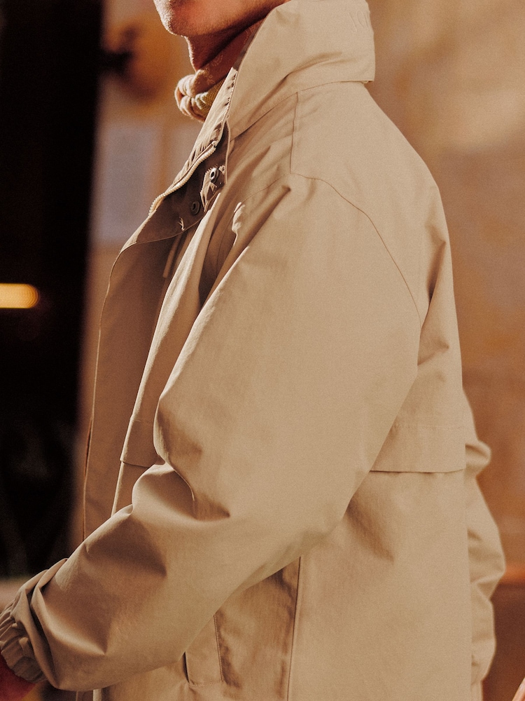 Joules Quayside Stone Lightweight Waterproof Coat with Packable Hood - Image 2 of 16