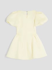 River Island Yellow Girls Scuba Bow Skater Puff Dress - Image 2 of 4