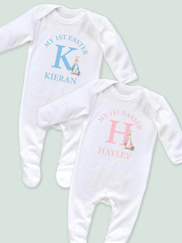 Little Years Personalised Peter Rabbit Easter Sleepsuit - Image 1 of 4