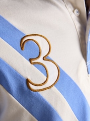 Joules Cream/Blue Embellished Cotton Pique Polo Shirt - Image 5 of 10