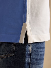 Joules Cream/Blue Embellished Cotton Pique Polo Shirt - Image 9 of 10