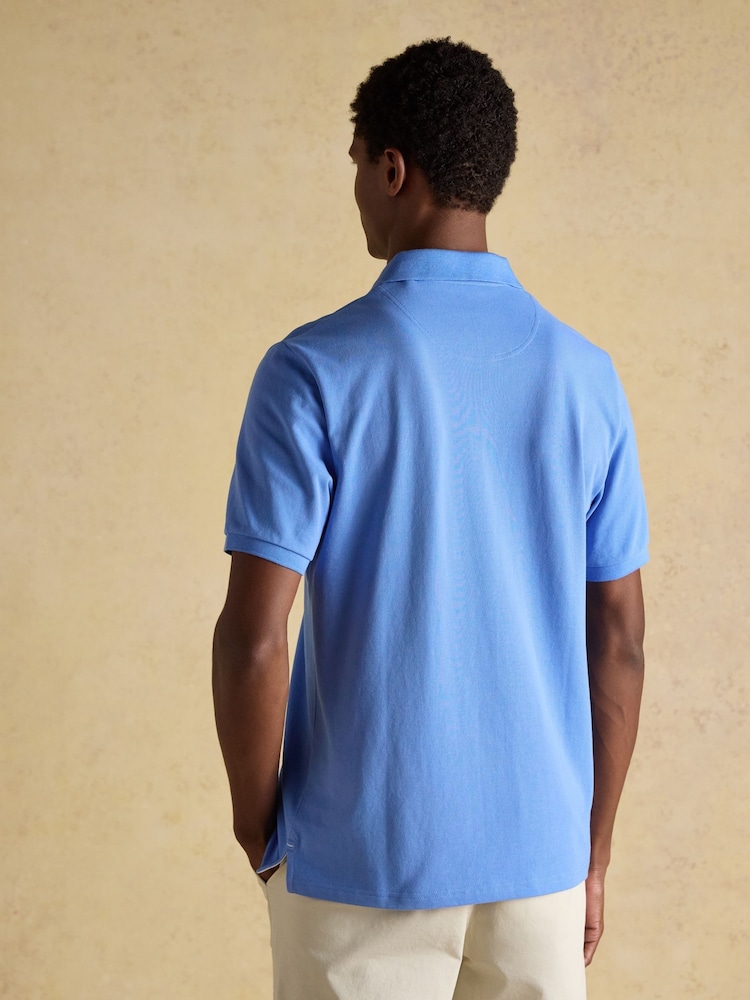 Joules Woody Blue Cotton Pique Polo Shirt - Image 2 of 8 Joules Woody Blue Cotton Pique Polo Shirt - Image 2 of 8