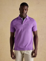 Joules Woody Purple Cotton Pique Short Sleeve Polo Shirt - Image 1 of 8
