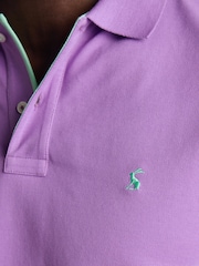 Joules Woody Purple Cotton Pique Short Sleeve Polo Shirt - Image 3 of 8