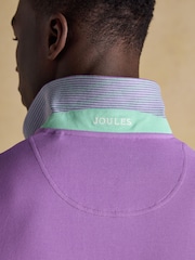 Joules Woody Purple Cotton Pique Short Sleeve Polo Shirt - Image 7 of 8