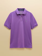 Joules Woody Purple Cotton Pique Short Sleeve Polo Shirt - Image 8 of 8