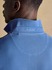 Garment Dyed Blue Cotton Pique Polo Shirt - Image 5 of 6