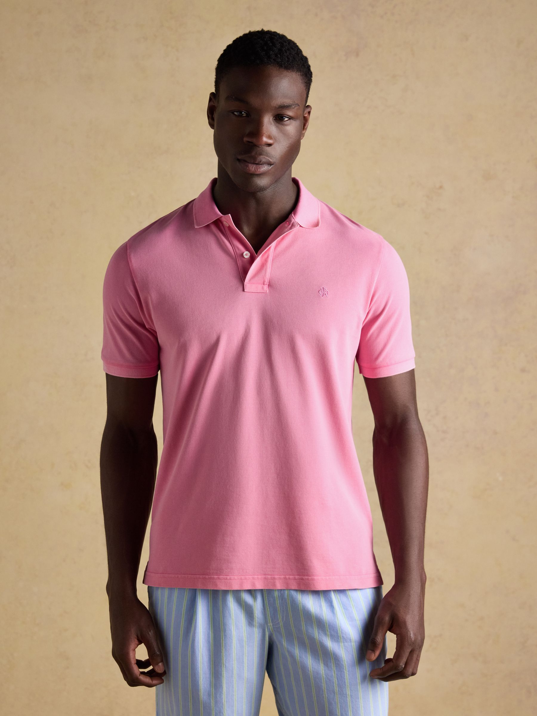 Buy Рожевий - Garment Dyed Cotton Pique Polo Shirt з сайту Next