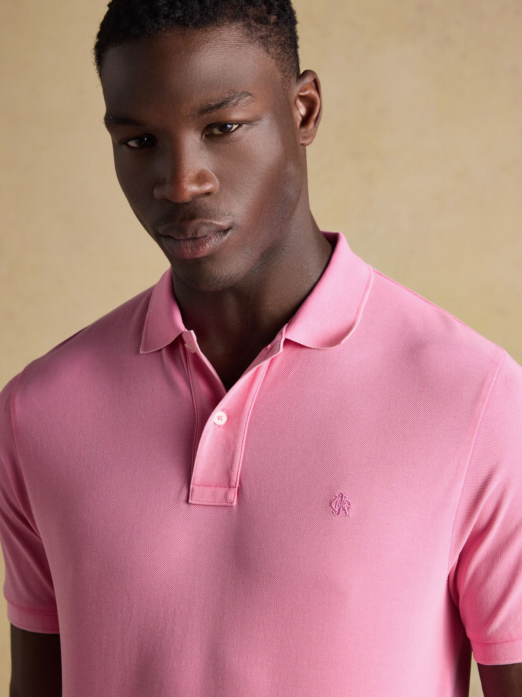 Buy Рожевий - Garment Dyed Cotton Pique Polo Shirt з сайту Next