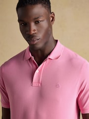 Garment Dyed Pink Cotton Pique Polo Shirt - Image 3 of 8